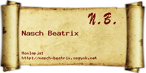 Nasch Beatrix névjegykártya